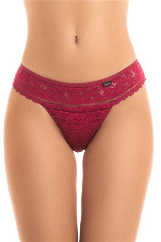 CALCINHA TANGA EM RENDA - VERMELHO DESEJO