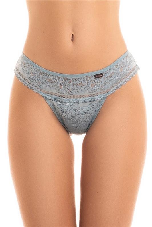 CALCINHA TANGA EM RENDA - AZUL-SANREMO
