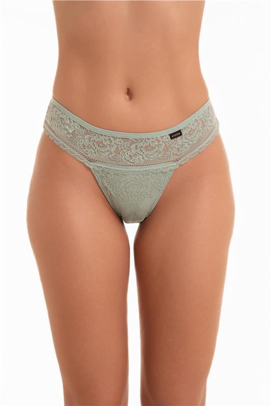 CALCINHA TANGA EM RENDA - VERDE TEOS