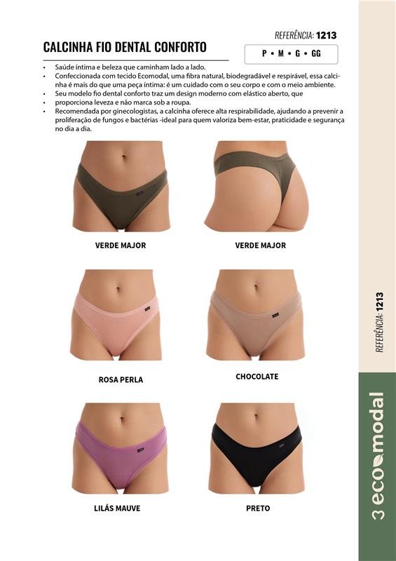 CALCINHA FIO CONFORTO ECOMODAL (INDICADO POR GINECOLOGISTAS)
