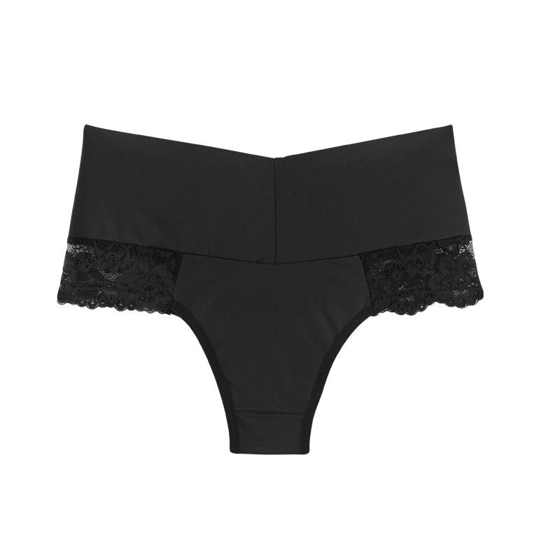 CALCINHA TANGA CÓS MÉDIA EM MICROFIBRA COM RENDA