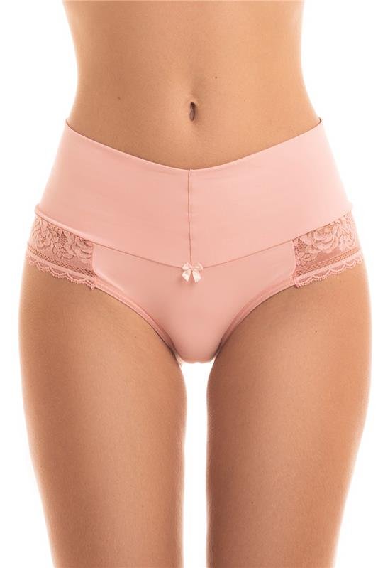 CALCINHA TANGA CÓS MÉDIA EM MICROFIBRA COM RENDA - ROSA PERLA
