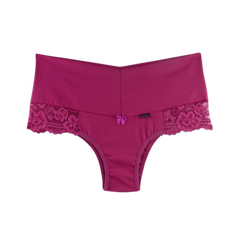 CALCINHA TANGA CÓS MÉDIA EM MICROFIBRA COM RENDA