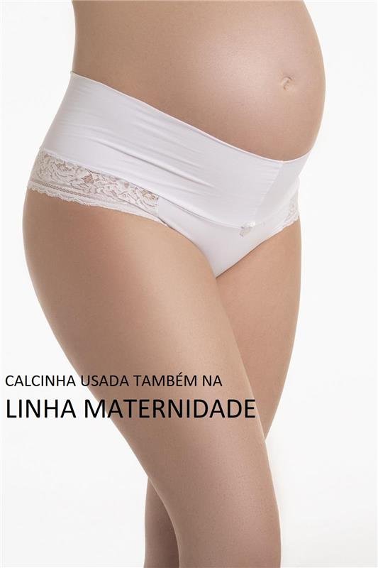 CALCINHA TANGA CÓS MÉDIA EM MICROFIBRA COM RENDA