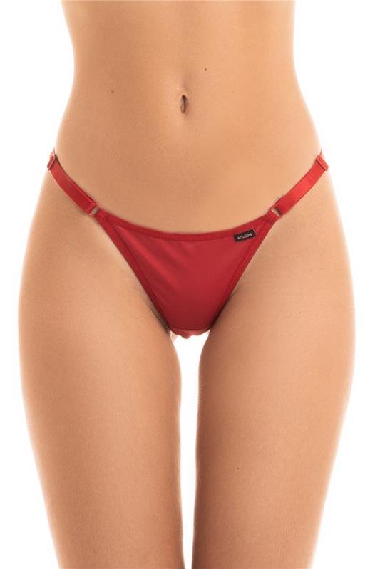 CALCINHA MODELO FIO DENTAL DE RENDA COM MICROFIBRA, LATERAIS DE TIRA COM REGULAGEM - RUBI