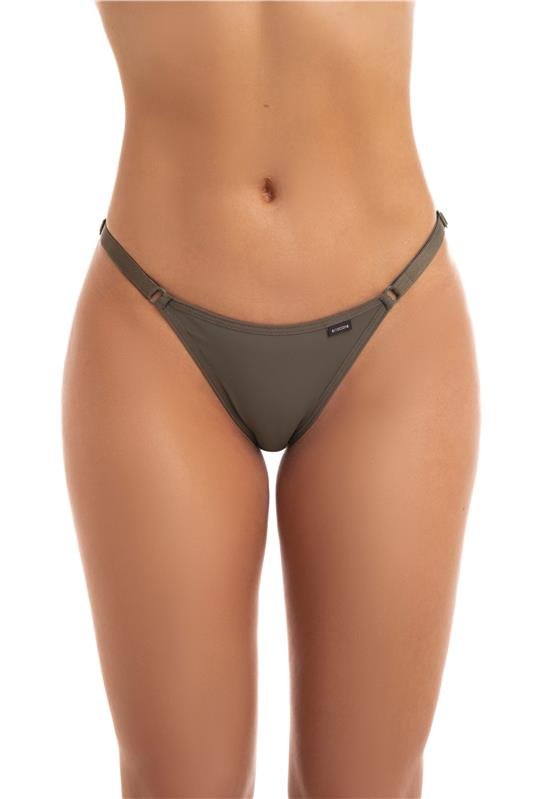 CALCINHA MODELO FIO DENTAL DE RENDA COM MICROFIBRA, LATERAIS DE TIRA COM REGULAGEM - VERDE MAJOR