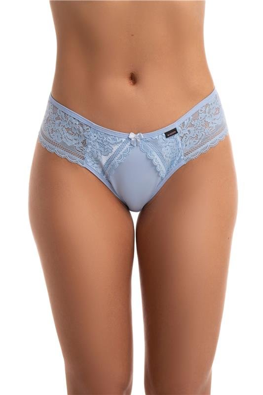 CALCINHA FIO CONFORTO COM RENDA - AZUL FROZEN