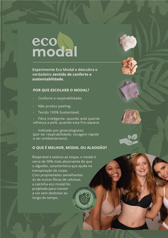 CALCINHA MODAL FIO CONFORTO COM RENDA