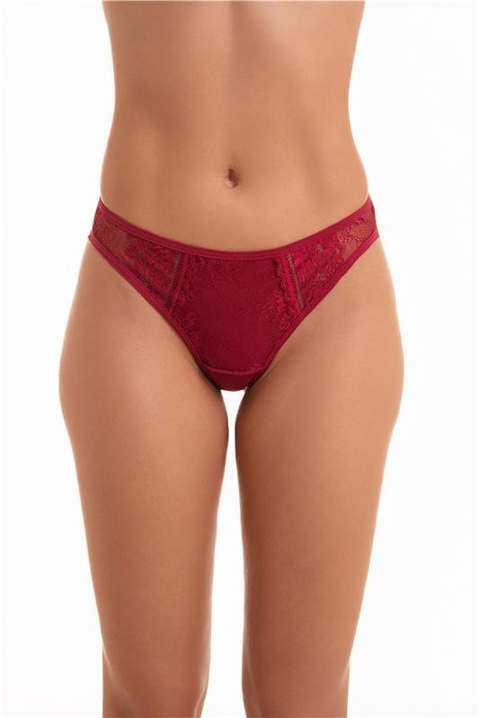 CALCINHA CÓS BAIXO FIO DENTAL EM RENDA - VERMELHO DESEJO