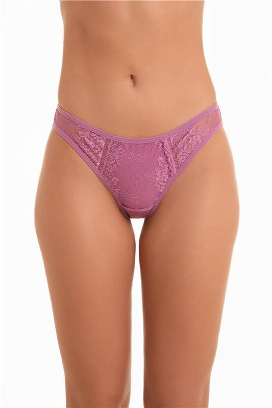CALCINHA CÓS BAIXO FIO DENTAL EM RENDA - LILÁS MAUVE