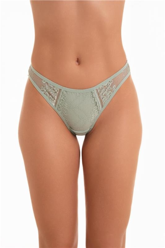 CALCINHA CÓS BAIXO FIO DENTAL EM RENDA - VERDE TEOS