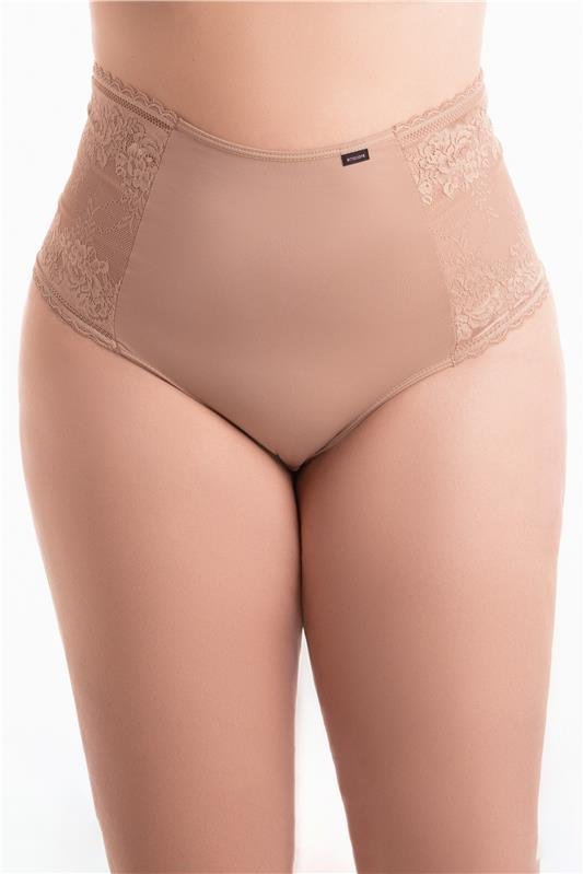 CALCINHA FIO DENTAL CONFORTO LATERAL EM RENDA - CHOCOLATE
