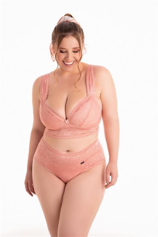 CALCINHA FIO DENTAL EM RENDA - ROSA PERLA