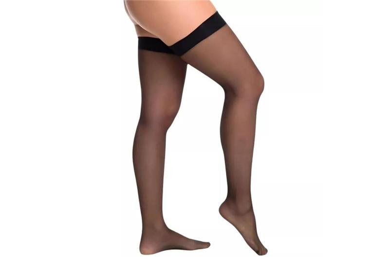 MEIA 7/8 SOCIAL FIO 20 TRANSPARENTE - PRETO