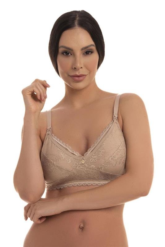 SUTIÃ AMAMENTAÇÃO MODELO TRIÂNGULO SEM BOJO - CHOCOLATE