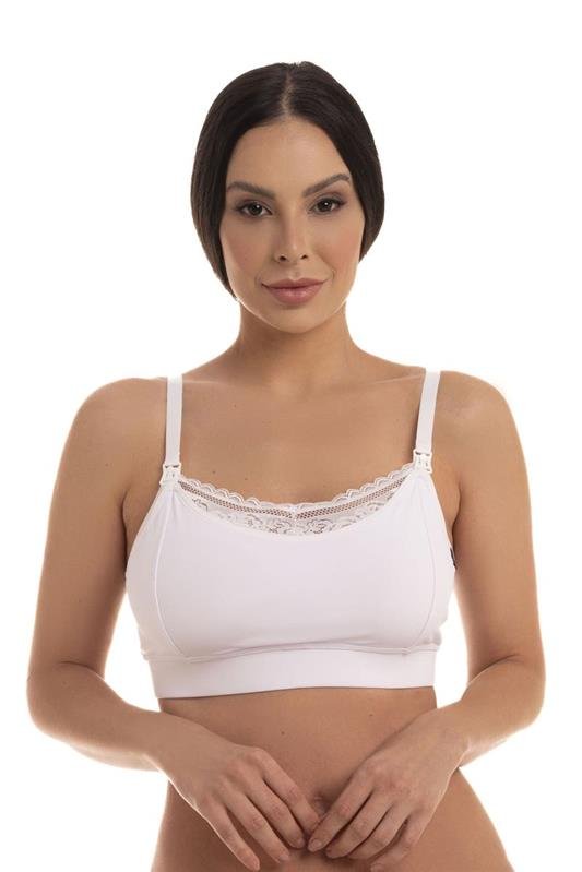 SUTIÃ AMAMENTAÇÃO MODELO TOP SEM BOJO - BRANCO
