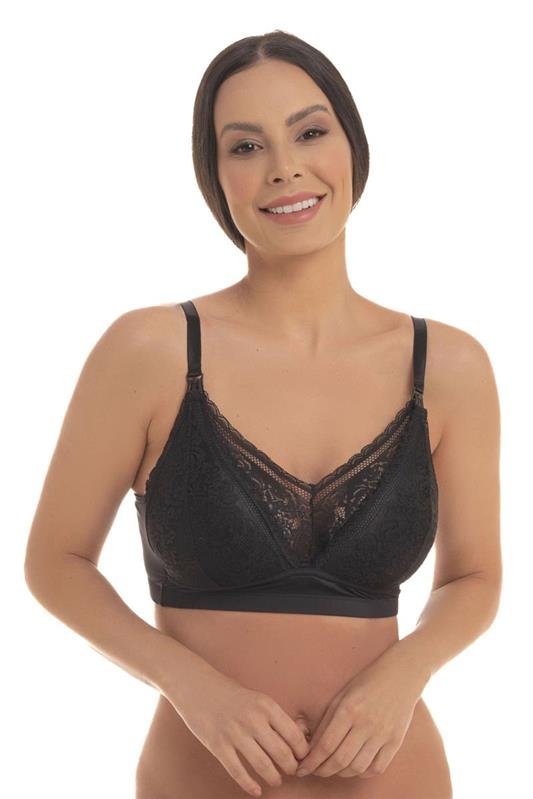 SUTIÃ AMAMENTAÇÃO COM BOJO MODELO TRIÂNGULO - PRETO