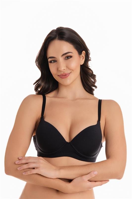 SUTIÃ COM BOJO SOFT E CINTA DUPLA ECOMODAL - PRETO