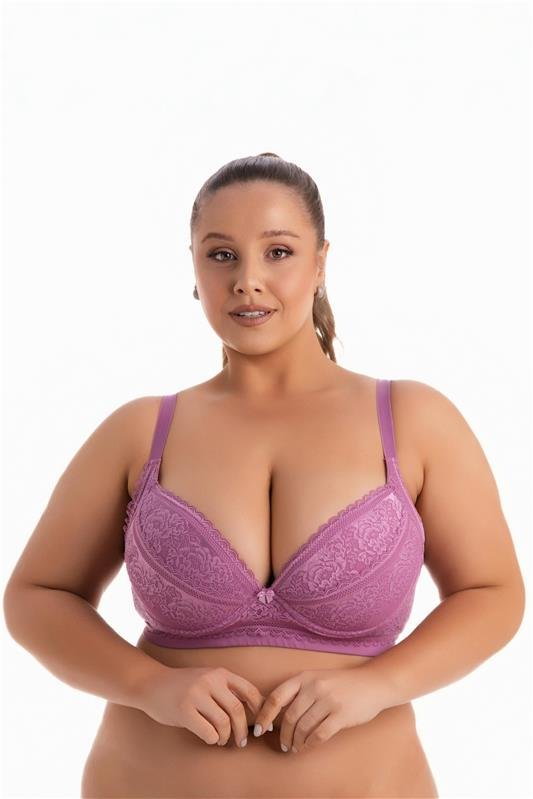 SUTIÃ COM BOJO LATERAL LARGA DE RENDA - LILÁS MAUVE