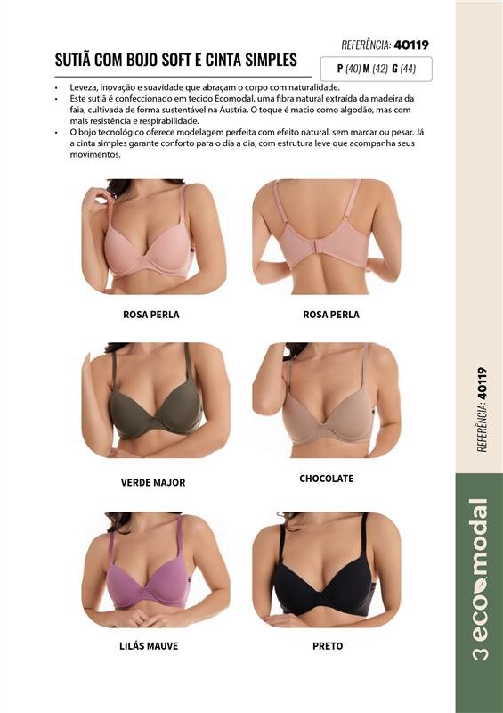 SUTIÃ COM BOJO SOFT E CINTA SIMPLES ECOMODAL