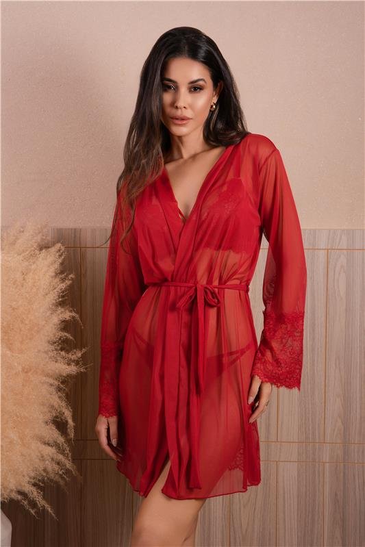 ROBE EM TULE E RENDA SENSUAL - RUBI