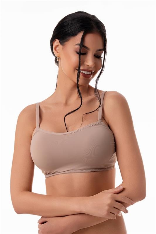 SUTIÃ TOP COM BOJO FIXO SEM ARCO - CHOCOLATE