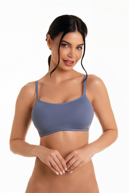 SUTIÃ TOP COM BOJO FIXO SEM ARCO - AZUL MARINE