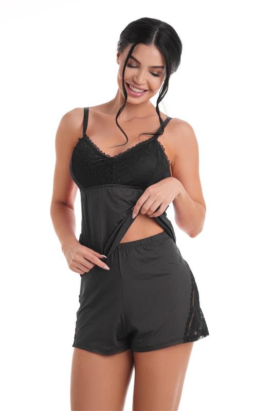 SHORT DOLL SEM BOJO COM FORRO - PRETO