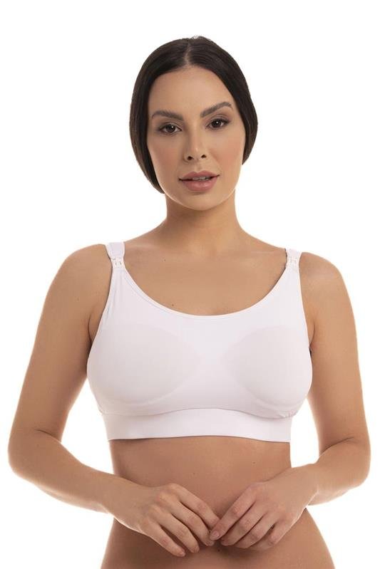 SUTIÃ AMAMENTAÇÃO MODELO TOP COM BOJO - BRANCO