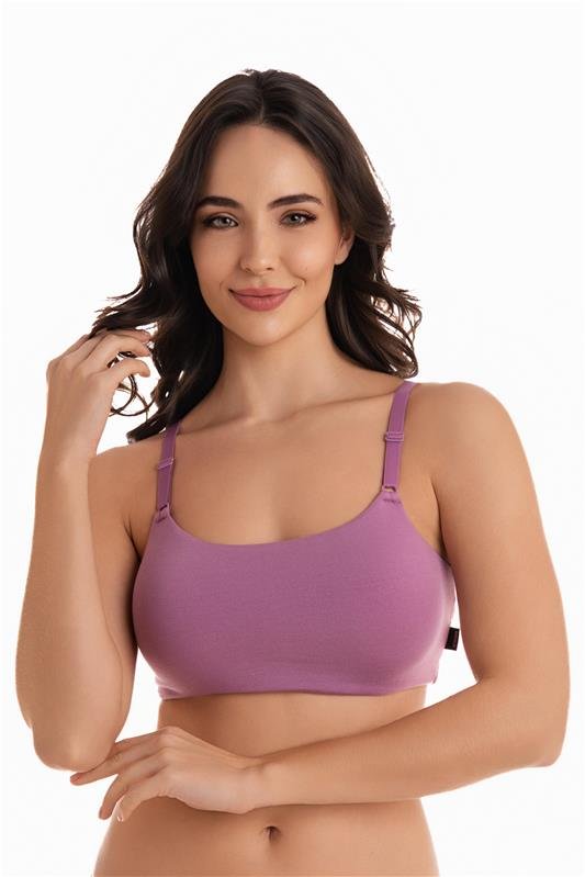 SUTIÃ TOP COM BOJO REMOVÍVEL ECOMODAL - LILÁS MAUVE