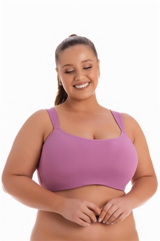 SUTIÃ TOP COM BOJO FIXO SEM ARCO - LILÁS MAUVE