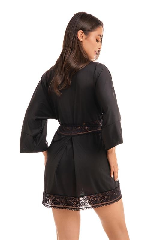 ROBE MANGA ¾ EM LIGANETE COM RENDA