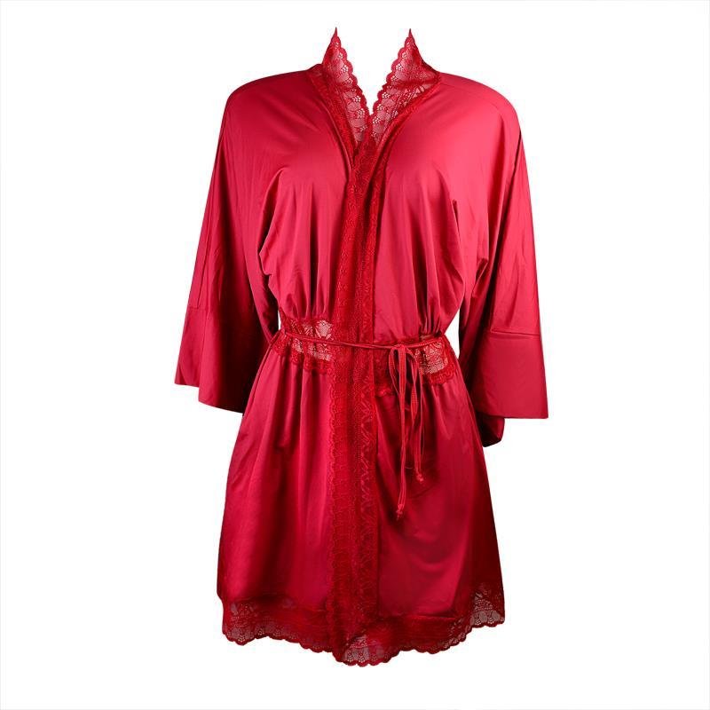 ROBE MANGA ¾ EM LIGANETE COM RENDA
