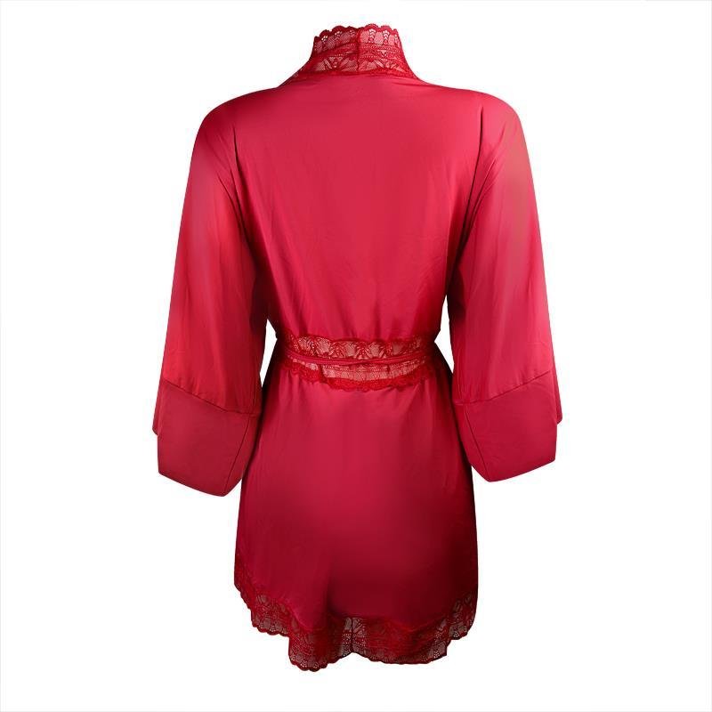 ROBE MANGA ¾ EM LIGANETE COM RENDA