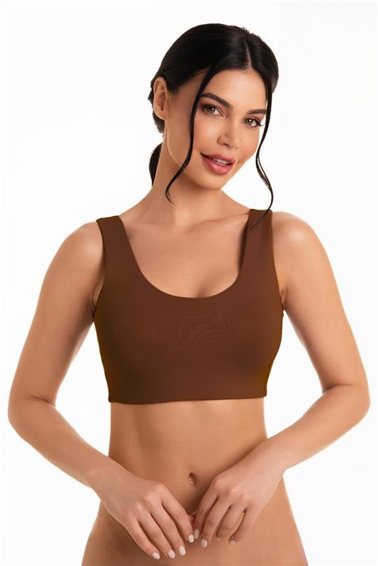 TOP COM BOJO FIXO SOFT ( NÃO AMASSA ) - COFFEE