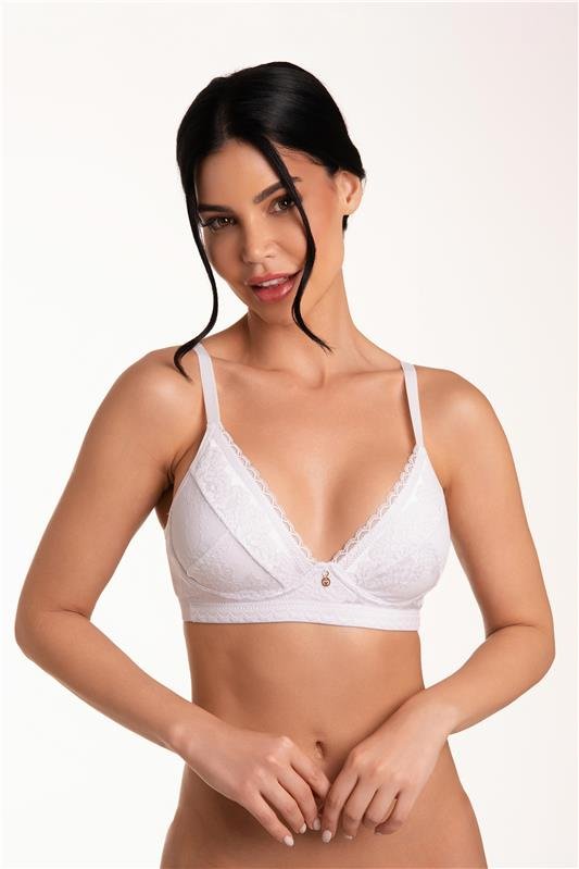 SUTIÃ SEM BOJO, SEM ARO COM CINTA DUPLA - BRANCO