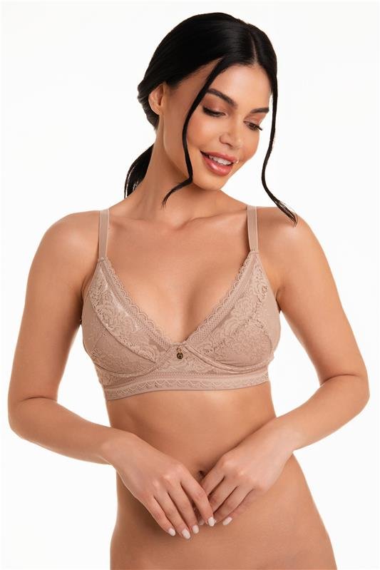 SUTIÃ SEM BOJO, SEM ARO COM CINTA DUPLA - CHOCOLATE