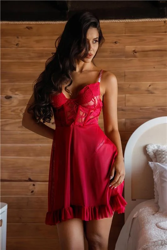 CAMISOLA CROPPED SEM BOJO EM RENDA (ACOMPANHA A CALCINHA) - RUBI