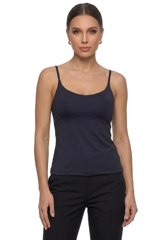 BLUSA ALCINHA MICROFIBRA COM BOJO REMOVÍVEL - PRETO