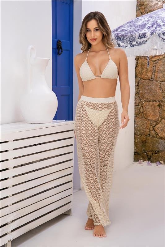 CALÇA EM CROCHÊ RENDADO - NUDE