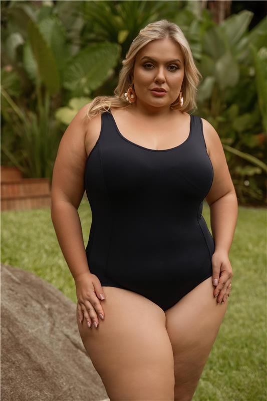 MAIÔ COM BOJO FIXO MODELO TANGA - PRETO