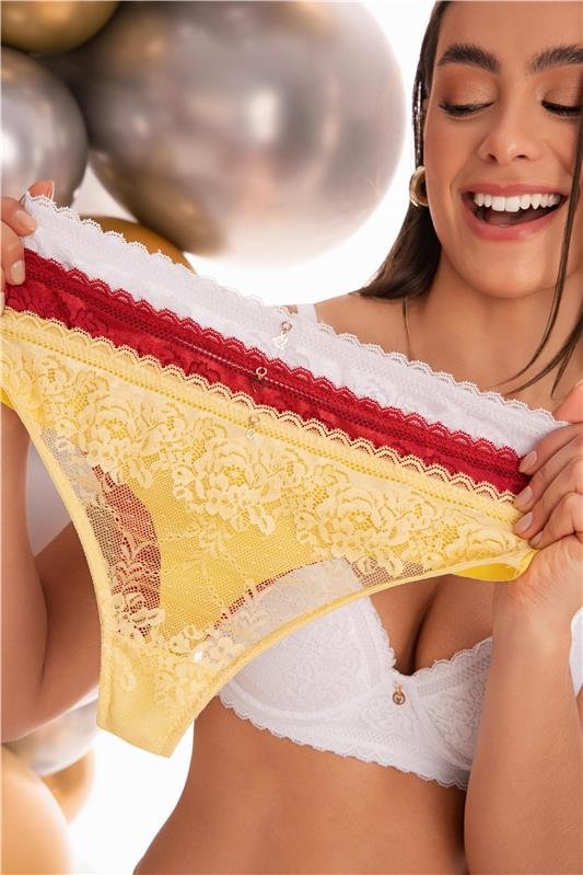 KIT CALCINHA REVÉILLON COM RENDA NA FRENTE - ÚNICA